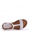 Flat sandals in a material mix for women