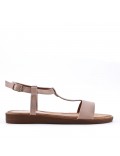 Flat sandals in a material mix for women