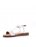 Flat sandals in a material mix for women