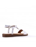 Flat sandals in a material mix for women