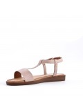 Flat sandals in a material mix for women