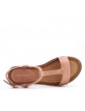 Flat sandals in a material mix for women