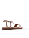 Flat sandals in a material mix for women