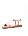 Flat sandals in a material mix for women