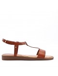 Flat sandals in a material mix for women