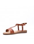 Flat sandals in a material mix for women