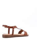 Flat sandals in a material mix for women