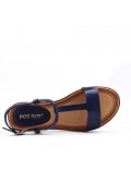 Flat sandals in a material mix for women