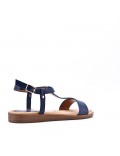 Flat sandals in a material mix for women