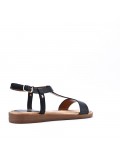 Flat sandals in a material mix for women