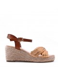 Sandal in mixed materials for women