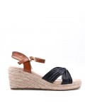 Sandal in mixed materials for women