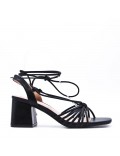 Faux leather heeled sandal