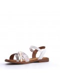 Flat sandals in a material mix for women