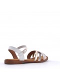 Flat sandals in a material mix for women