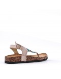 Mixed material wedge sandal