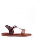 Girl's faux leather sandal