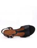 Women's faux leather wedge sandal