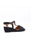 Women's faux leather wedge sandal