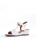 Women's faux leather wedge sandal