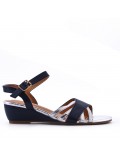 Women's faux leather wedge sandal