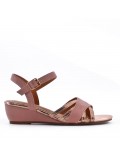 Women's faux leather wedge sandal