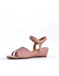 Women's faux leather wedge sandal