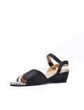 Women's faux leather wedge sandal