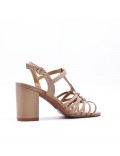 Faux leather heeled sandal