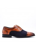 Lace-up faux leather derby