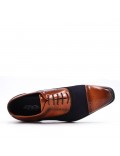 Lace-up faux leather derby