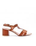 Faux leather heeled sandal