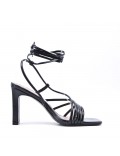 Faux leather heeled sandal