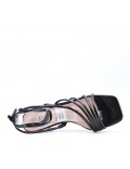 Faux leather heeled sandal