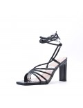 Faux leather heeled sandal