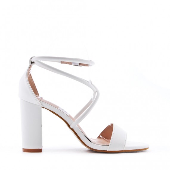 Faux leather heeled sandal