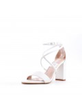 Faux leather heeled sandal