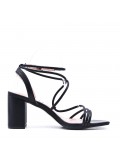 Faux leather heeled sandal