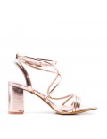 Faux leather heeled sandal