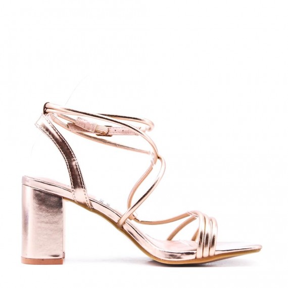 Faux leather heeled sandal