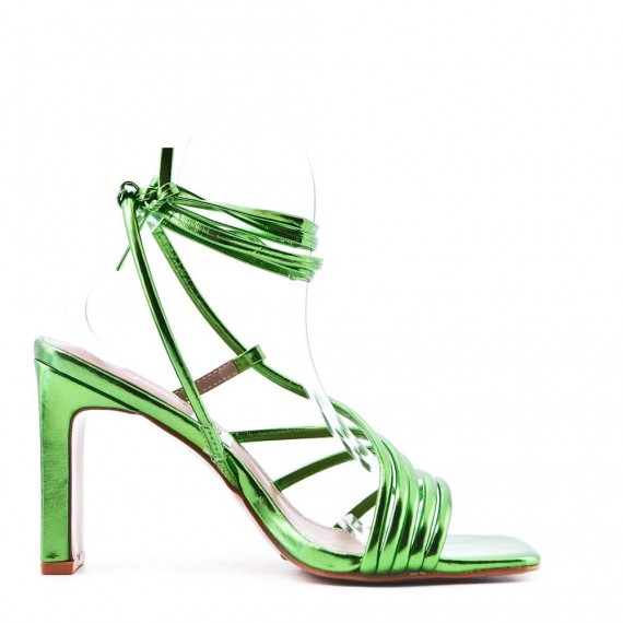 Faux leather heeled sandal