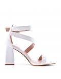 Faux leather heeled sandal