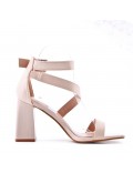 Faux leather heeled sandal