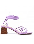 Faux leather heeled sandal