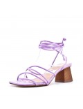 Faux leather heeled sandal