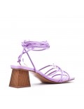 Faux leather heeled sandal