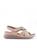 Faux leather wedge sandal