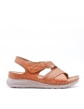 Faux leather wedge sandal