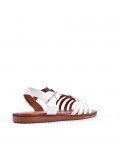 Flat sandals in a material mix for women