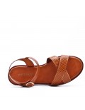 Flat sandals in a material mix for women